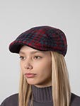 Кепка STETSON арт. 6170306 IVY CAP CHECK WOOL (красный / бирюзовый)